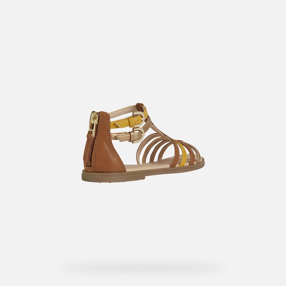 Sandalias Geox Menina Marrom - Karly - LNQZO8042